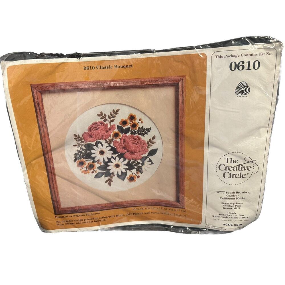 The Creative Circle 0610 Classic Bouquet Kit 100% Persian Wool yarn